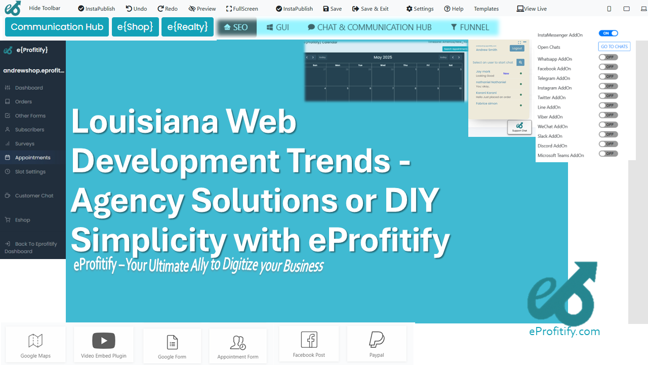 Louisiana Web Development Trends - Agency Solutions or DIY Simplicity with eProfitify